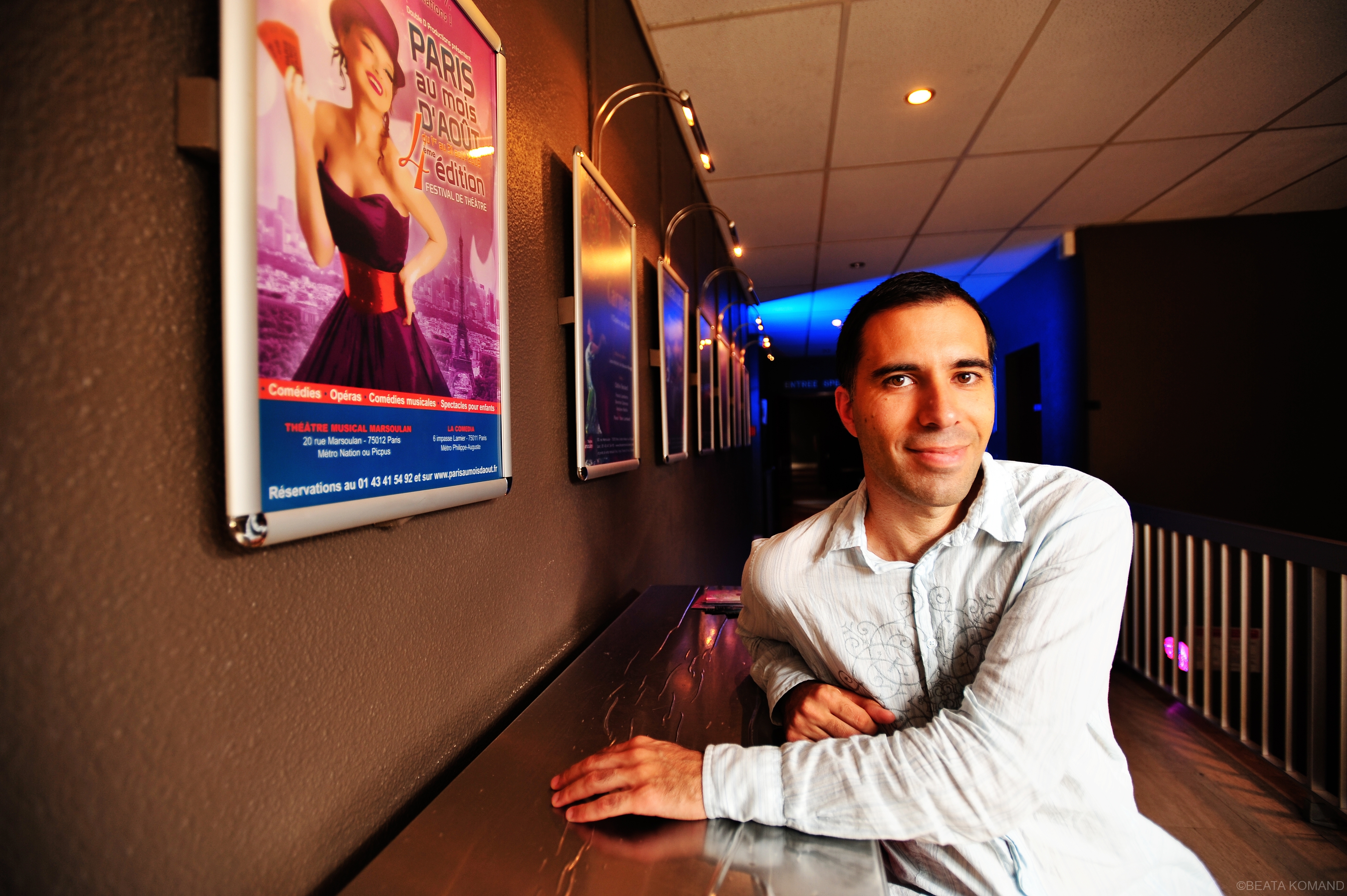 DAVID RIBOUH, directeur du Théâtre Musical Marsoulan et l'organisateur d'un festival, dans son théâtre